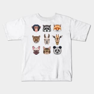 animals head collection Kids T-Shirt